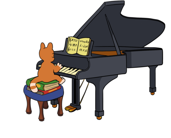 гифка - кот играет на рояле